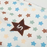 DAXUEN Cream wide-leg pants with star print and embroidery