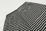 DAXUEN Black and white striped wide-leg track pants
