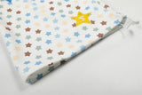 DAXUEN Cream wide-leg pants with star print and embroidery