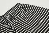 DAXUEN Black and white striped wide-leg track pants