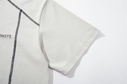 DAXUEN Glitchy text graphic short-sleeved T-shirt