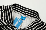 DAXUEN Black and white striped wide-leg track pants