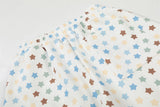 DAXUEN Cream wide-leg pants with star print and embroidery