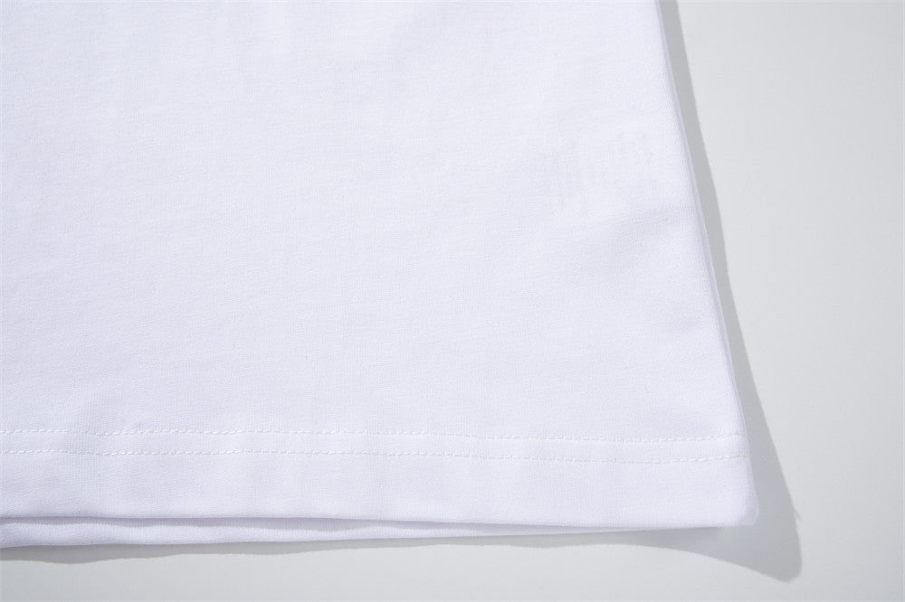 DAXUEN Short-sleeved embroidered T-shirt in black and white