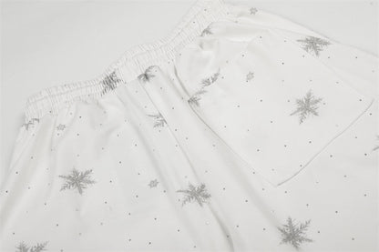 DAXUEN Wide-leg lounge pants with snowflake print