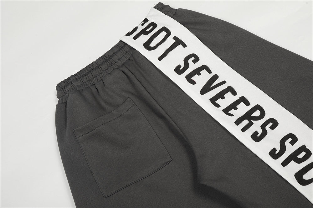 DAXUEN Dark grey wide leg sweatpants with unique graphics