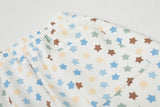DAXUEN Cream wide-leg pants with star print and embroidery
