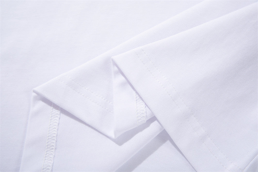 DAXUEN Short-sleeved embroidered T-shirt in black and white