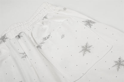 DAXUEN Wide-leg lounge pants with snowflake print