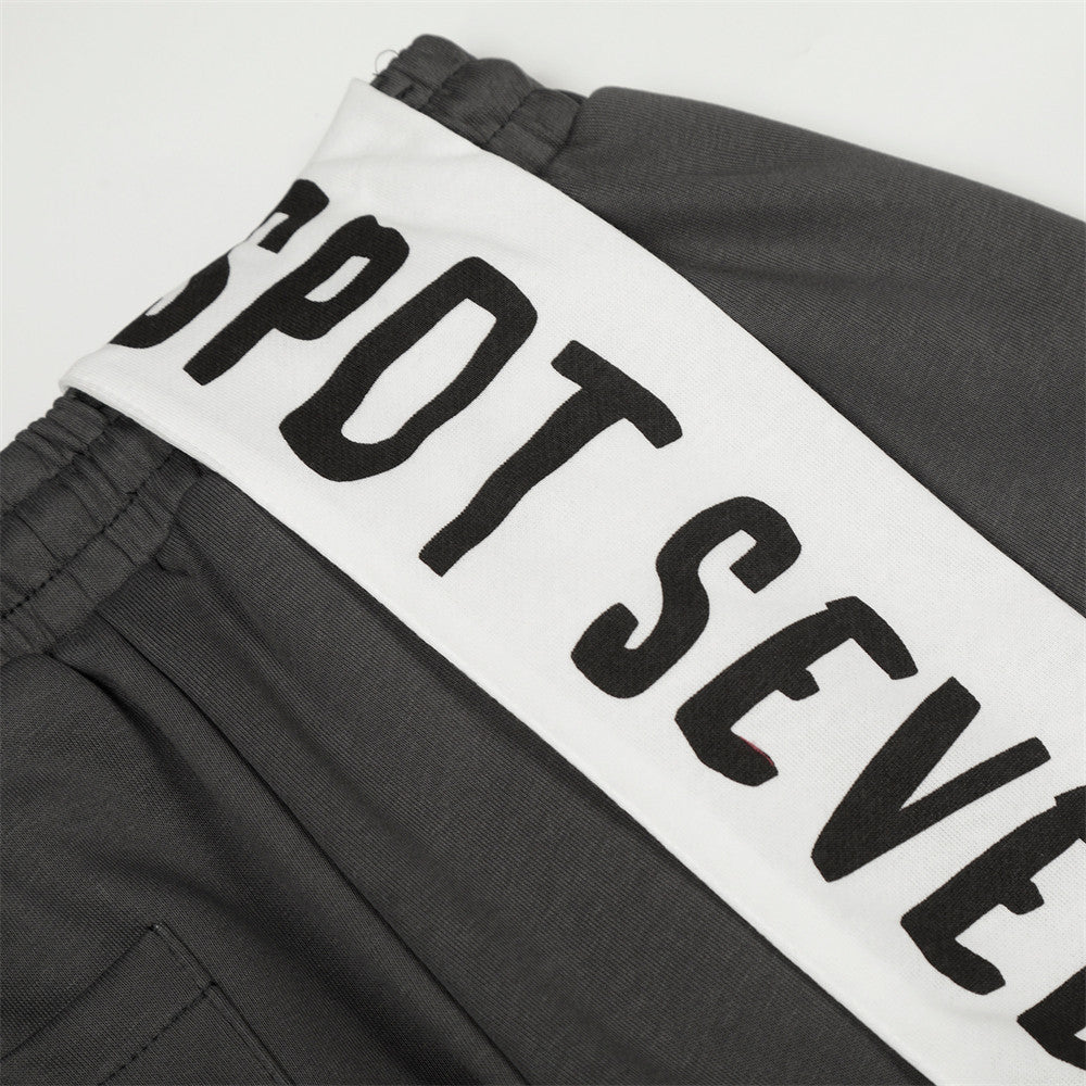 DAXUEN Dark grey wide leg sweatpants with unique graphics