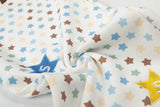 DAXUEN Cream wide-leg pants with star print and embroidery