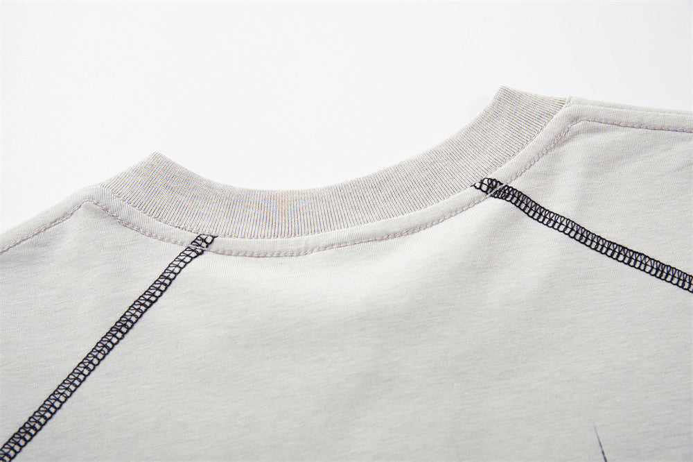 DAXUEN Glitchy text graphic short-sleeved T-shirt