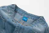 DAXUEN Light blue denim wide-leg jeans with graphic prints