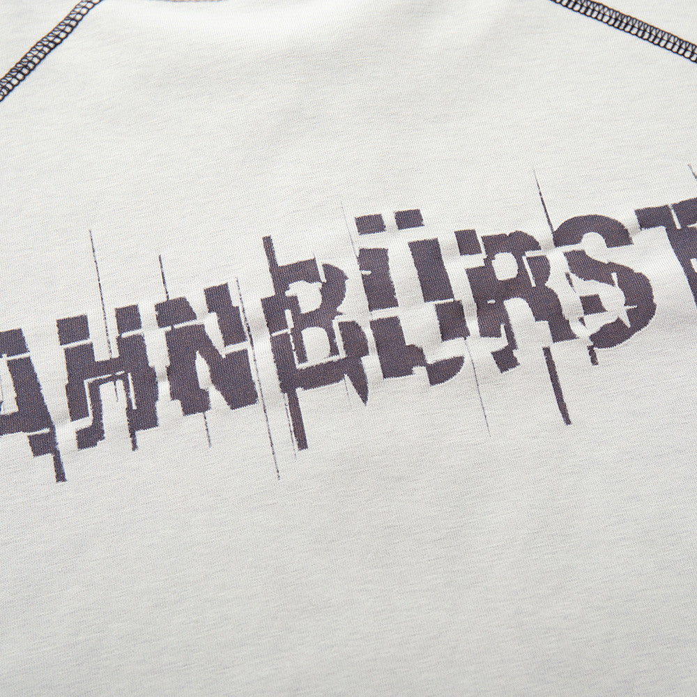 DAXUEN Glitchy text graphic short-sleeved T-shirt
