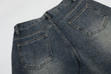 DAXUEN Wide-leg denim jeans with leopard print and stars