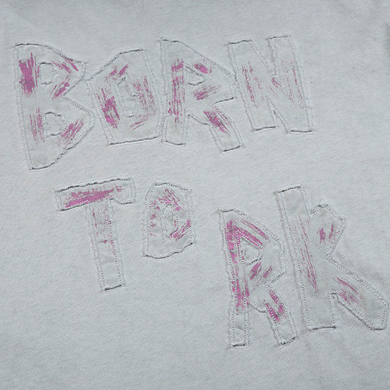 DAXUEN Vintage short-sleeve T-shirt with distressed graphic