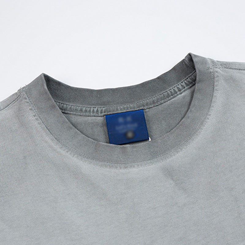 DAXUEN Vintage short-sleeve T-shirt with distressed graphic