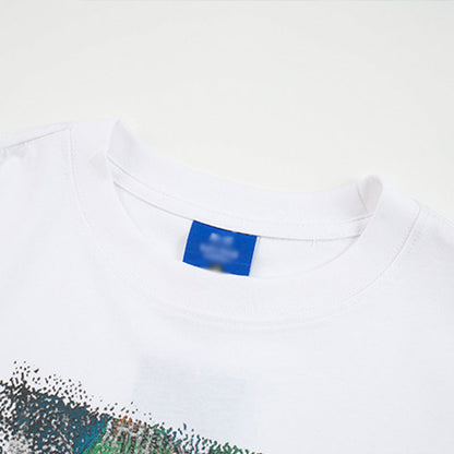 DAXUEN Distressed graphic portrait t-shirt in black and white
