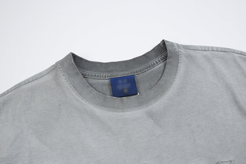 DAXUEN Vintage short-sleeve T-shirt with distressed graphic