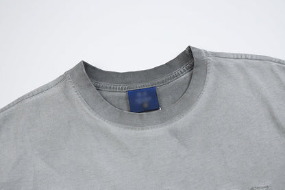 DAXUEN Vintage short-sleeve T-shirt with distressed graphic