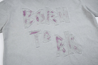 DAXUEN Vintage short-sleeve T-shirt with distressed graphic