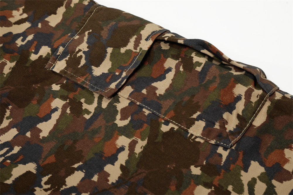 DAXUEN Camouflage wide-leg cargo shorts