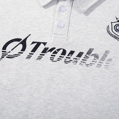 DAXUEN Graphic polo shirt with crest emblem and text