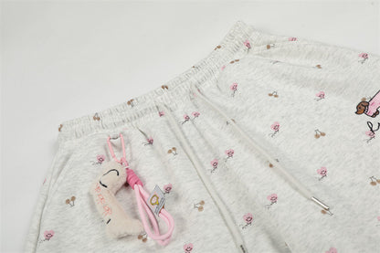 DAXUEN Wide-leg sweatpants with playful prints and embroidery