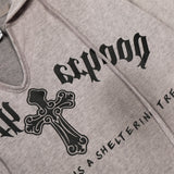 DAXUEN Gothic cross print oversized hoodie