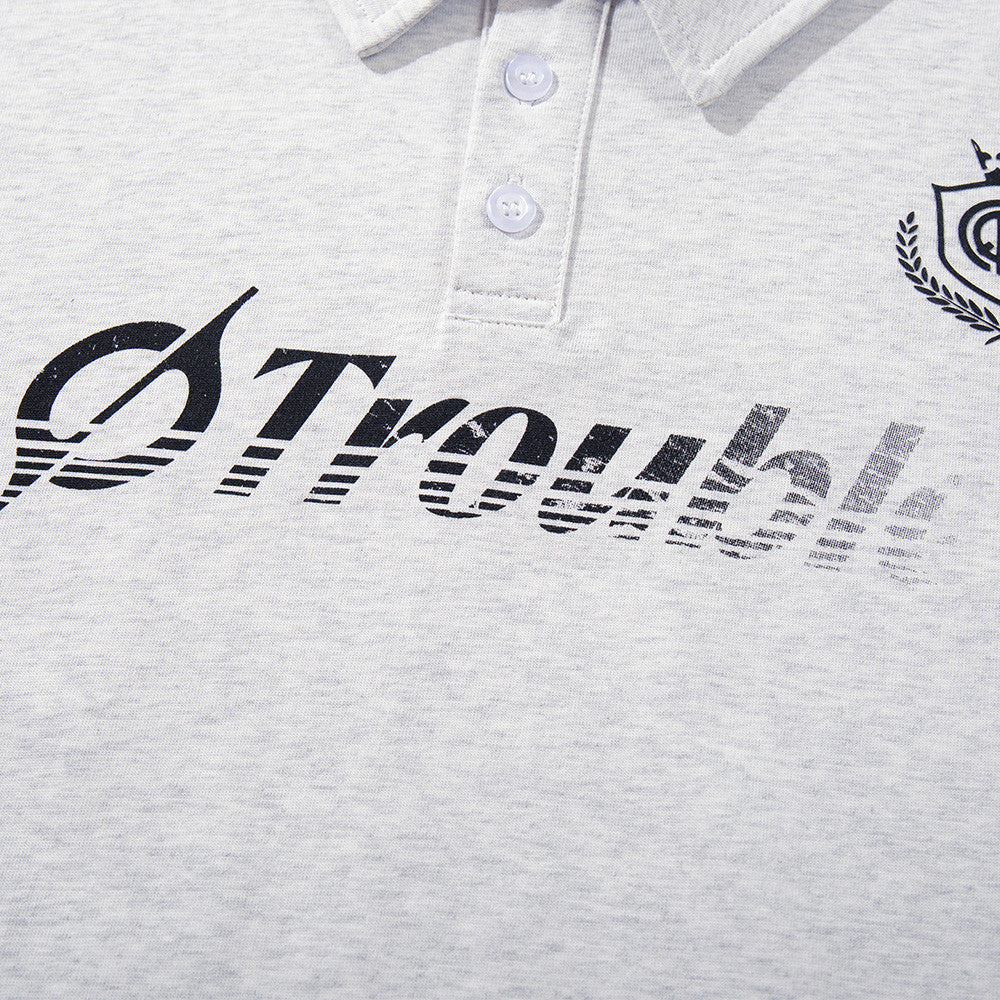 DAXUEN Graphic polo shirt with crest emblem and text