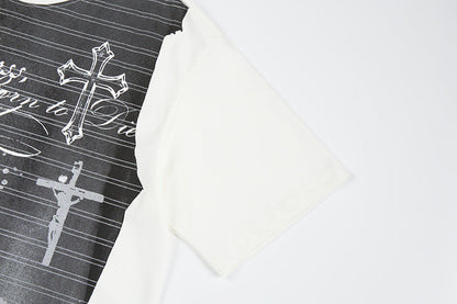 DAXUEN Oversized short-sleeved graphic T-shirt in black or white
