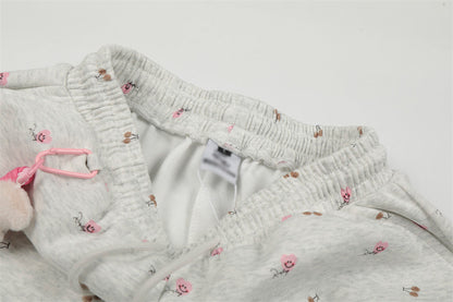 DAXUEN Wide-leg sweatpants with playful prints and embroidery