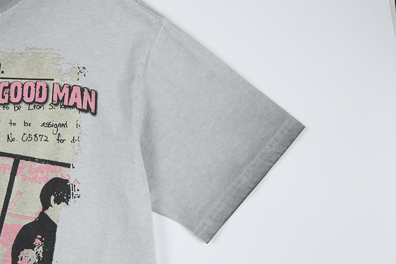 DAXUEN Short-sleeved crew neck graphic T-shirt