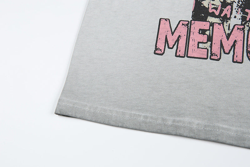 DAXUEN Short-sleeved crew neck graphic T-shirt