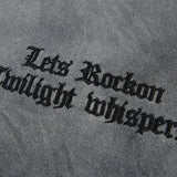 DAXUEN Gradient distressed crew neck t-shirt with gothic embroidery