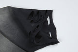 DAXUEN Gradient distressed crew neck t-shirt with gothic embroidery