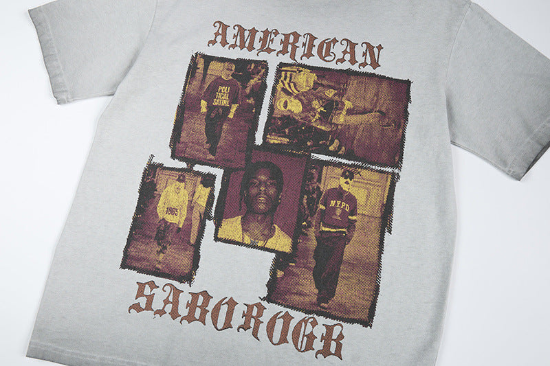 DAXUEN Distressed graphic t-shirt with vintage design