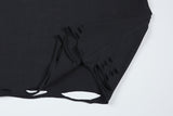 DAXUEN Gradient distressed crew neck t-shirt with gothic embroidery