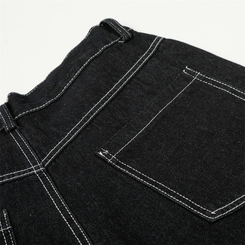 DAXUEN Wide-leg denim shorts with star embroidery