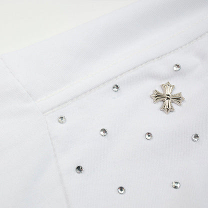 DAXUEN Oversized short-sleeve t-shirt with rhinestone embellishments