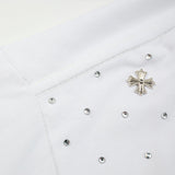 DAXUEN Oversized short-sleeve t-shirt with rhinestone embellishments