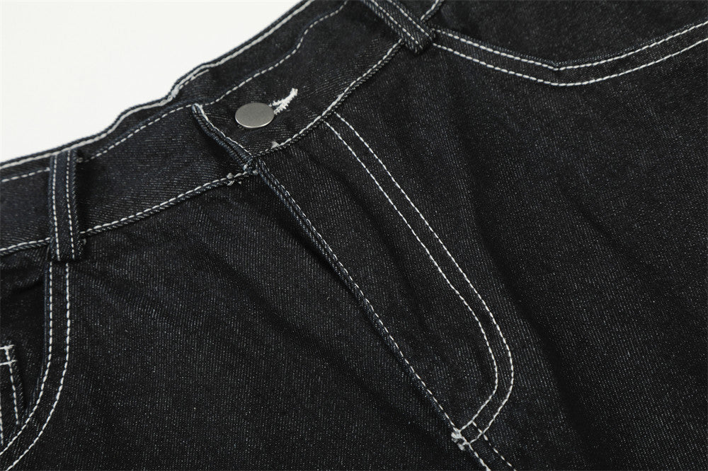 DAXUEN Wide-leg denim shorts with star embroidery