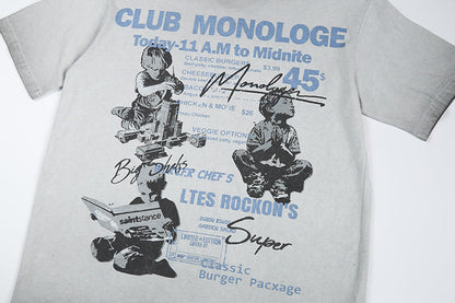 DAXUEN Vintage graphic t-shirt with Club Monologue print