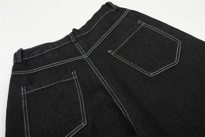 DAXUEN Wide-leg denim shorts with star embroidery