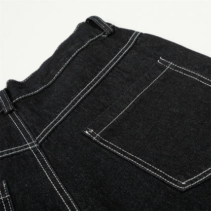 DAXUEN Wide-leg denim shorts with star embroidery