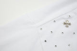 DAXUEN Oversized short-sleeve t-shirt with rhinestone embellishments