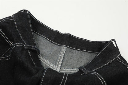 DAXUEN Wide-leg denim shorts with star embroidery