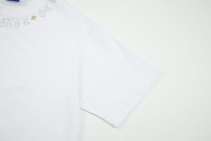 DAXUEN Oversized short-sleeve t-shirt with rhinestone embellishments