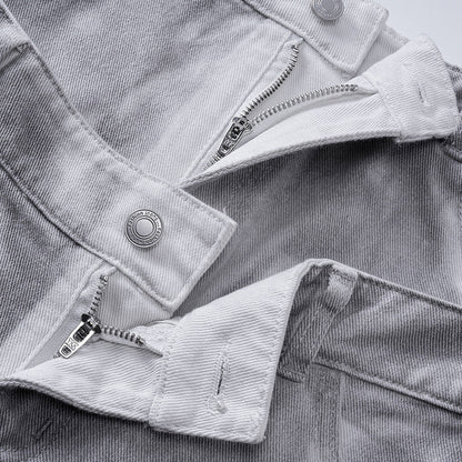 DAXUEN High-waisted wide-leg cargo pants with acid-wash effect