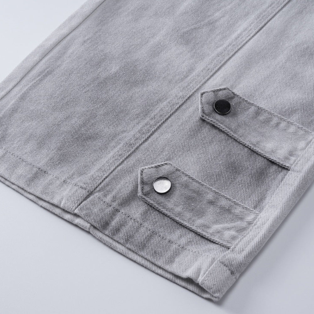 DAXUEN High-waisted wide-leg cargo pants with acid-wash effect